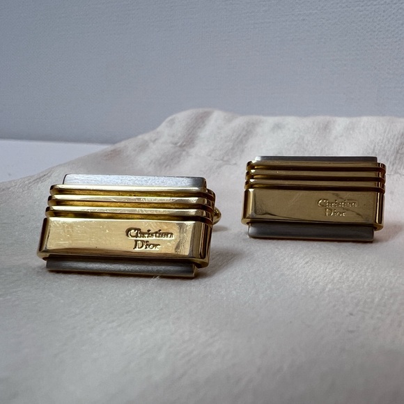 Christian Dior 2 tone cufflinks - Picture 1 of 6